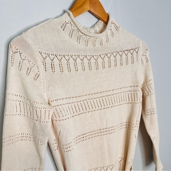 Zadig & Voltaire Cream Cecily Monogrammed ZV Belted Knit Dress. Size Small. - Picture 8 of 17